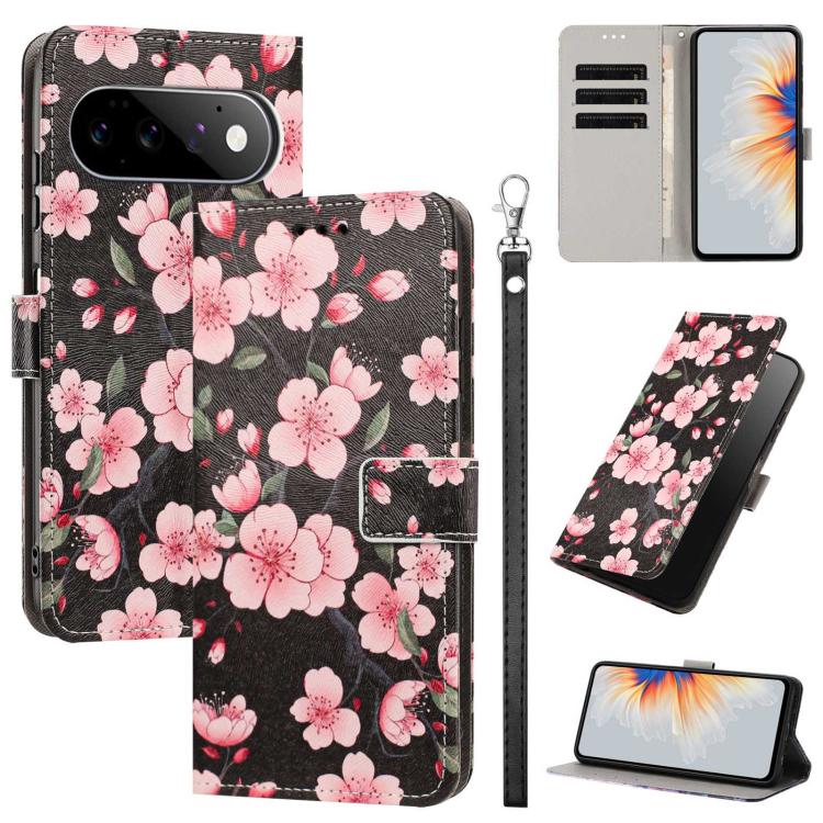 Painted Pattern Vegan Leather Phone Case with Strap, For Google Pixel 11 Pro XL, For Google Pixel 11 Pro / 11, For Google Pixel 10a, For Google Pixel 10 Pro XL, For Google Pixel 10, For Google Pixel 9a, For Google Pixel 8a, For Google Pixel 8 Pro      ...