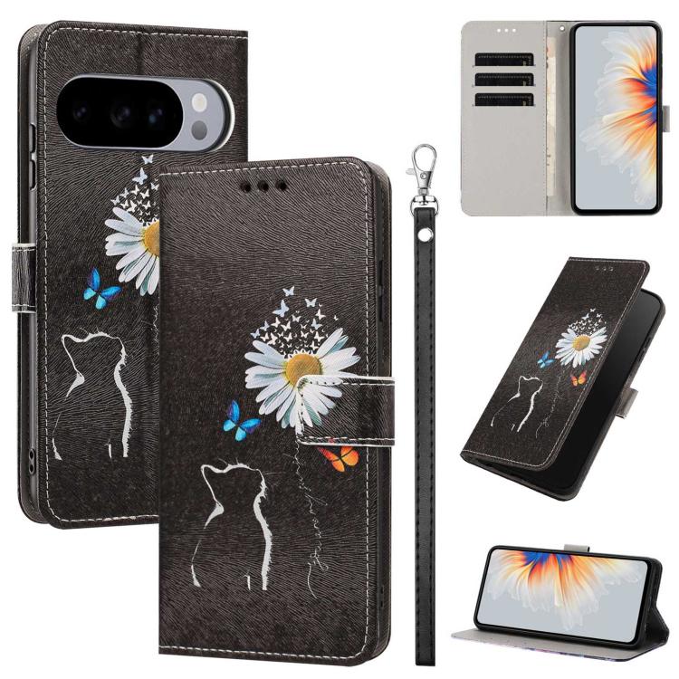 Painted Pattern Vegan Leather Phone Case with Strap, For Google Pixel 11 Pro XL, For Google Pixel 11 Pro / 11, For Google Pixel 10a, For Google Pixel 10 Pro XL, For Google Pixel 10, For Google Pixel 9a, For Google Pixel 8a, For Google Pixel 8 Pro      ...