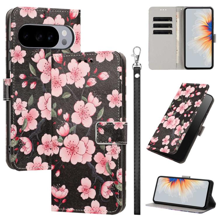 Painted Pattern Vegan Leather Phone Case with Strap, For Google Pixel 11 Pro XL, For Google Pixel 11 Pro / 11, For Google Pixel 10a, For Google Pixel 10 Pro XL, For Google Pixel 10, For Google Pixel 9a, For Google Pixel 8a, For Google Pixel 8 Pro      ...