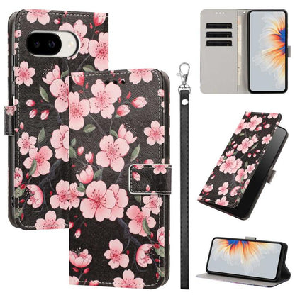 Painted Pattern Vegan Leather Phone Case with Strap, For Google Pixel 11 Pro XL, For Google Pixel 11 Pro / 11, For Google Pixel 10a, For Google Pixel 10 Pro XL, For Google Pixel 10, For Google Pixel 9a, For Google Pixel 8a, For Google Pixel 8 Pro      ...