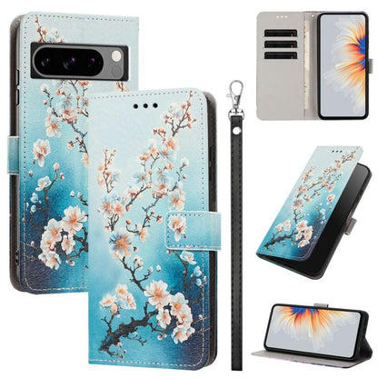 Painted Pattern Vegan Leather Phone Case with Strap, For Google Pixel 11 Pro XL, For Google Pixel 11 Pro / 11, For Google Pixel 10a, For Google Pixel 10 Pro XL, For Google Pixel 10, For Google Pixel 9a, For Google Pixel 8a, For Google Pixel 8 Pro      ...