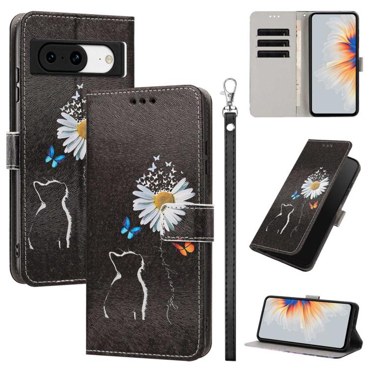 Painted Pattern Vegan Leather Phone Case with Strap, For Google Pixel 11 Pro XL, For Google Pixel 11 Pro / 11, For Google Pixel 10a, For Google Pixel 10 Pro XL, For Google Pixel 10, For Google Pixel 9a, For Google Pixel 8a, For Google Pixel 8 Pro      ...