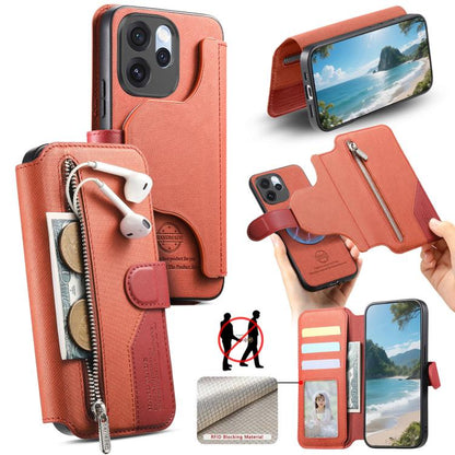 Twill Fabric MagSafe RFID Anti-theft Zipper Wallet Leather Phone Case, For OPPO K15 Pro+, For OPPO K15 Pro 5G, For OPPO A6s Pro 5G Global, For OPPO Reno15 F 5G Global, For OPPO A6 Pro 4G/ 5G Global / F31 5G, For OPPO Find X9 Pro                        ...
