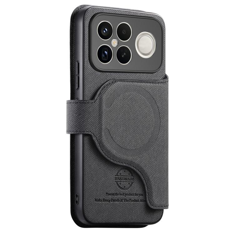 Twill Fabric MagSafe RFID Anti-theft Zipper Wallet Leather Phone Case, For Redmi K90 Pro Max / Poco F8 Ultra, For Redmi Turbo 5 Max / Poco X8 Pro Max, For Redmi Turbo 5 5G / Poco X8 Pro 5G, For Redmi K90 / Poco F8 Pro 5G, For Redmi Turbo 4 Pro / Poco F...