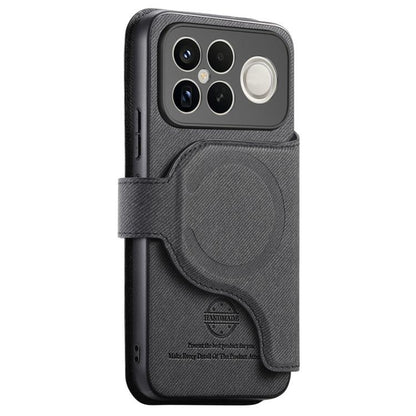 Twill Fabric MagSafe RFID Anti-theft Zipper Wallet Leather Phone Case, For Redmi K90 Pro Max / Poco F8 Ultra, For Redmi Turbo 5 Max / Poco X8 Pro Max, For Redmi Turbo 5 5G / Poco X8 Pro 5G, For Redmi K90 / Poco F8 Pro 5G, For Redmi Turbo 4 Pro / Poco F...