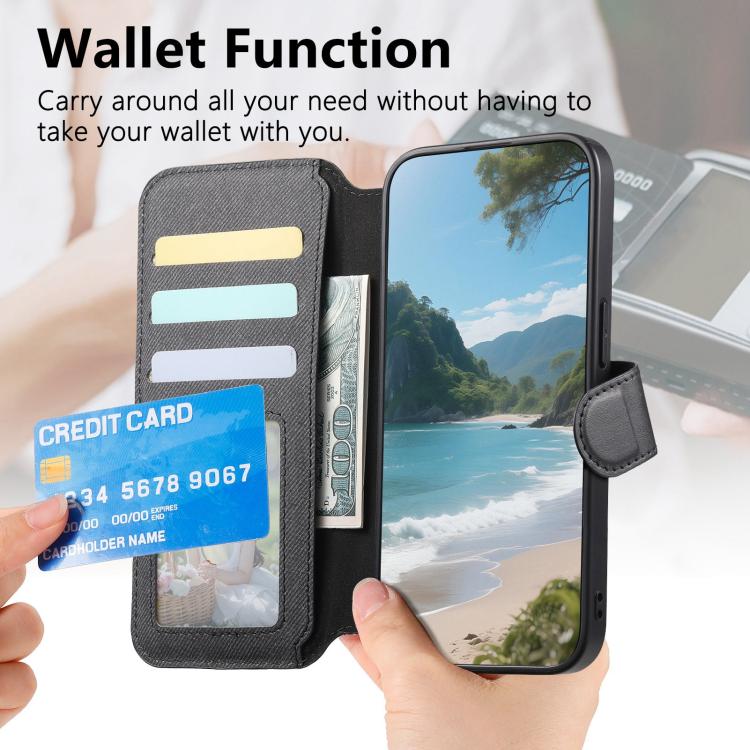 Twill Fabric MagSafe RFID Anti-theft Zipper Wallet Leather Phone Case, For Redmi K90 Pro Max / Poco F8 Ultra, For Redmi Turbo 5 Max / Poco X8 Pro Max, For Redmi Turbo 5 5G / Poco X8 Pro 5G, For Redmi K90 / Poco F8 Pro 5G, For Redmi Turbo 4 Pro / Poco F...