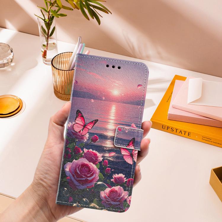 Étui de téléphone en cuir végétalien à motif peint avec dragonne, Pour Sony Xperia 1 VIII, Pour Sony Xperia 10 VII, Pour Sony Xperia 1 VII, Pour Sony Xperia 10 VI, Pour Sony Xperia 1 VI, Pour Sony Xperia 5 V, Pour Sony Xperia 1 V, Pour Sony Xperia 10 V