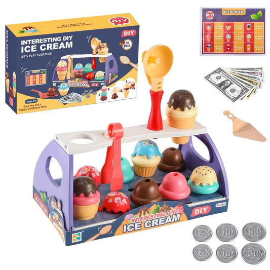 Jeu de magasin à empiler DIY cône de glace pour jeu d'imitation parent-enfant