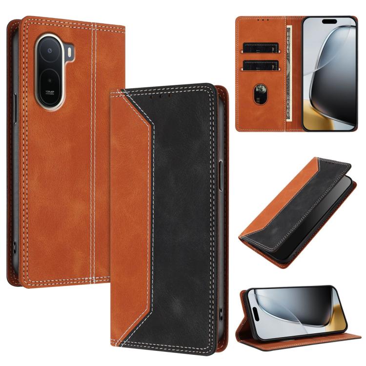 Skin Feel Two-tone RFID Blocking Vegan Leather Phone Case, For Redmi K90 Max 5G, For Redmi A7 Pro 4G / 5G 171mm, For Redmi 15a 5G, For Redmi Turbo 5 Max / Poco X8 Pro Max 5G, For Redmi Turbo 5 / Poco X8 Pro 5G, For Redmi Note 15 Pro+ 5G Global 163.3mm ...