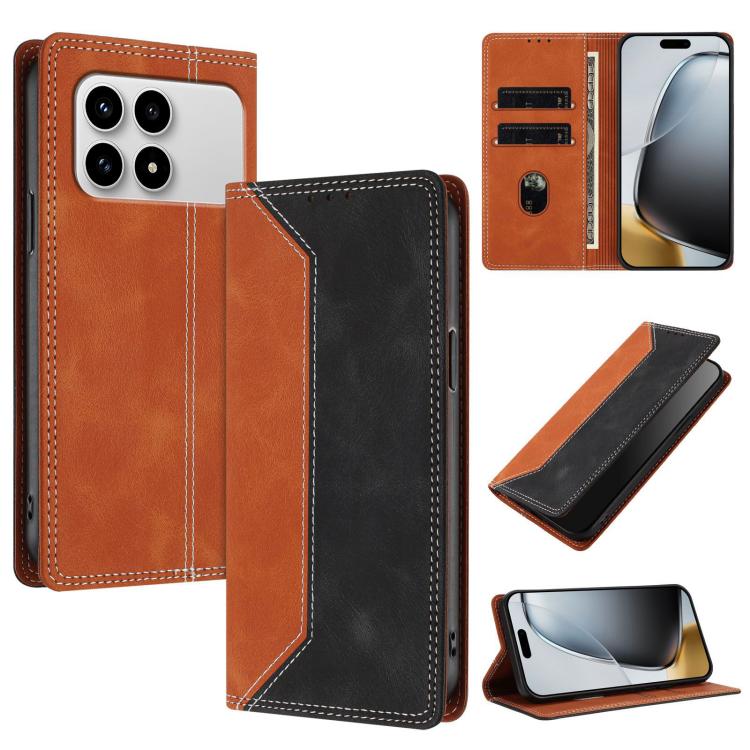 Skin Feel Two-tone RFID Blocking Vegan Leather Phone Case, For Redmi K90 Max 5G, For Redmi A7 Pro 4G / 5G 171mm, For Redmi 15a 5G, For Redmi Turbo 5 Max / Poco X8 Pro Max 5G, For Redmi Turbo 5 / Poco X8 Pro 5G, For Redmi Note 15 Pro+ 5G Global 163.3mm ...