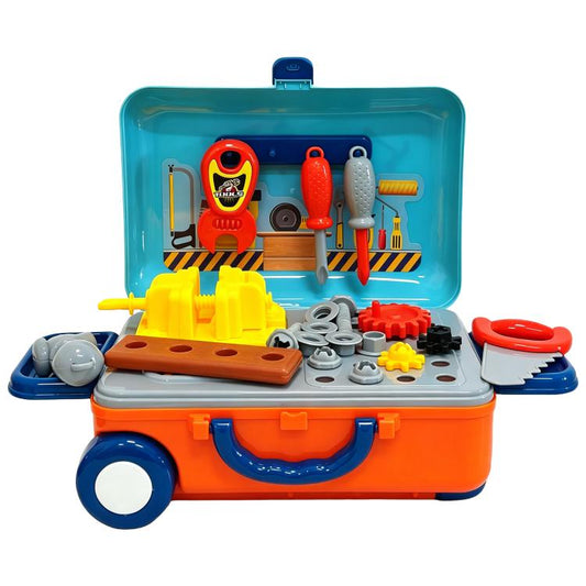 Valise de jeu d'imitation en plastique avec roulettes : Outils, Cuisine, Docteur, Beauté