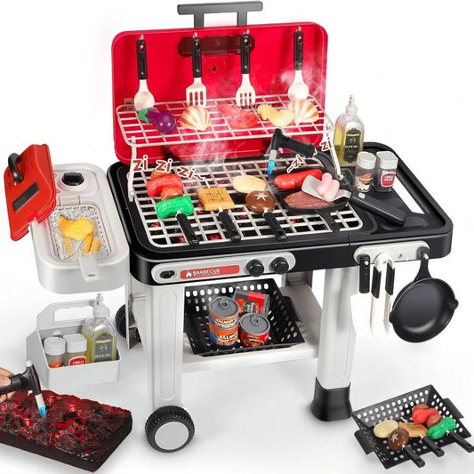 Ensemble de 42 pièces : barbecue électrique avec effets sonores et lumineux pour enfants.