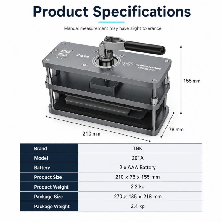 TBK 201A Digital Display Rotation Pressure Holding Mould