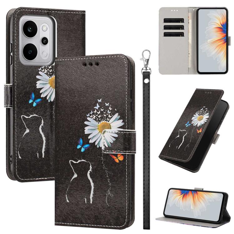 Painted Pattern Vegan Leather Phone Case with Strap, For Realme 16T 5G, For Realme C100 / C100i / C100x 4G, For Realme P4 Power 5G, For Realme C85 4G Global/15X, For Realme 16 5G, For Realme 16 Pro+ 5G, For Realme 16 Pro 5G                             ...