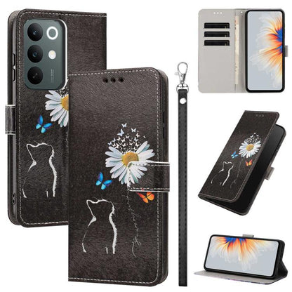 Painted Pattern Vegan Leather Phone Case with Strap, For Realme 16T 5G, For Realme C100 / C100i / C100x 4G, For Realme P4 Power 5G, For Realme C85 4G Global/15X, For Realme 16 5G, For Realme 16 Pro+ 5G, For Realme 16 Pro 5G                             ...