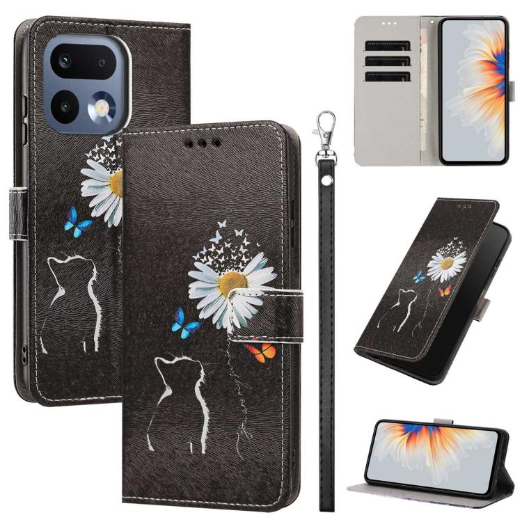 Painted Pattern Vegan Leather Phone Case with Strap, For Realme 16T 5G, For Realme C100 / C100i / C100x 4G, For Realme P4 Power 5G, For Realme C85 4G Global/15X, For Realme 16 5G, For Realme 16 Pro+ 5G, For Realme 16 Pro 5G                             ...