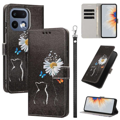 Painted Pattern Vegan Leather Phone Case with Strap, For Realme 16T 5G, For Realme C100 / C100i / C100x 4G, For Realme P4 Power 5G, For Realme C85 4G Global/15X, For Realme 16 5G, For Realme 16 Pro+ 5G, For Realme 16 Pro 5G                             ...