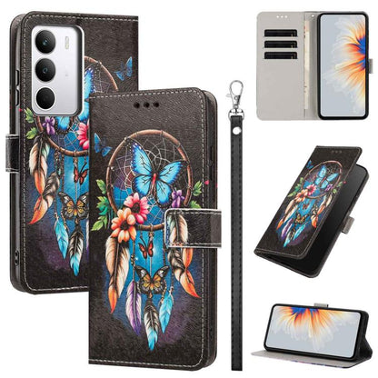 Painted Pattern Vegan Leather Phone Case with Strap, For Realme 16T 5G, For Realme C100 / C100i / C100x 4G, For Realme P4 Power 5G, For Realme C85 4G Global/15X, For Realme 16 5G, For Realme 16 Pro+ 5G, For Realme 16 Pro 5G                             ...