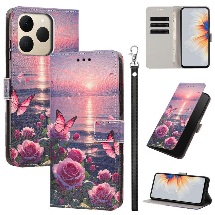 Painted Pattern Vegan Leather Phone Case with Strap, For Realme 16T 5G, For Realme C100 / C100i / C100x 4G, For Realme P4 Power 5G, For Realme C85 4G Global/15X, For Realme 16 5G, For Realme 16 Pro+ 5G, For Realme 16 Pro 5G                             ...