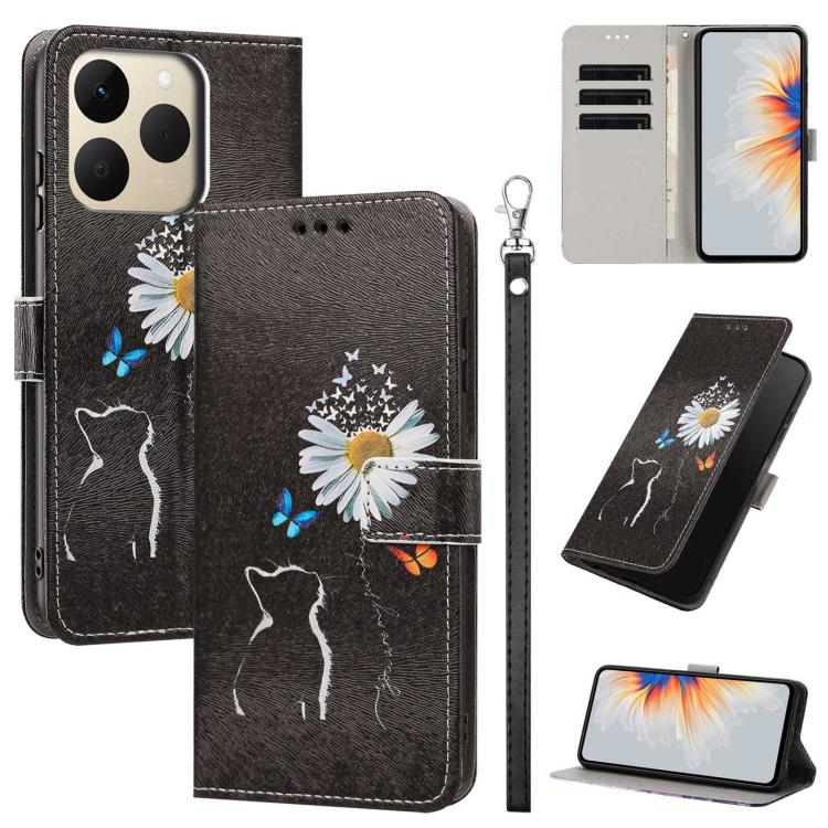 Painted Pattern Vegan Leather Phone Case with Strap, For Realme 16T 5G, For Realme C100 / C100i / C100x 4G, For Realme P4 Power 5G, For Realme C85 4G Global/15X, For Realme 16 5G, For Realme 16 Pro+ 5G, For Realme 16 Pro 5G                             ...