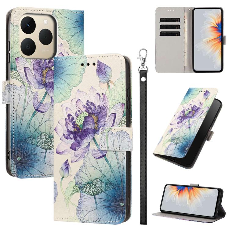 Painted Pattern Vegan Leather Phone Case with Strap, For Realme 16T 5G, For Realme C100 / C100i / C100x 4G, For Realme P4 Power 5G, For Realme C85 4G Global/15X, For Realme 16 5G, For Realme 16 Pro+ 5G, For Realme 16 Pro 5G                             ...