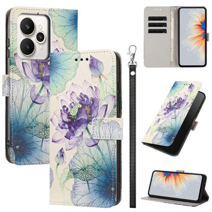 Painted Pattern Vegan Leather Phone Case with Strap, For Realme 16T 5G, For Realme C100 / C100i / C100x 4G, For Realme P4 Power 5G, For Realme C85 4G Global/15X, For Realme 16 5G, For Realme 16 Pro+ 5G, For Realme 16 Pro 5G                             ...