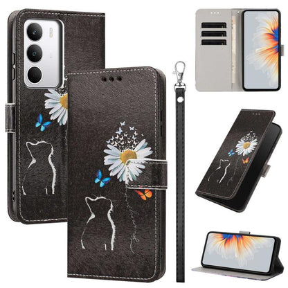 Painted Pattern Vegan Leather Phone Case with Strap, For Realme 16T 5G, For Realme C100 / C100i / C100x 4G, For Realme P4 Power 5G, For Realme C85 4G Global/15X, For Realme 16 5G, For Realme 16 Pro+ 5G, For Realme 16 Pro 5G                             ...