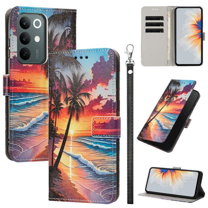Painted Pattern Vegan Leather Phone Case with Strap, For Realme 16T 5G, For Realme C100 / C100i / C100x 4G, For Realme P4 Power 5G, For Realme C85 4G Global/15X, For Realme 16 5G, For Realme 16 Pro+ 5G, For Realme 16 Pro 5G                             ...