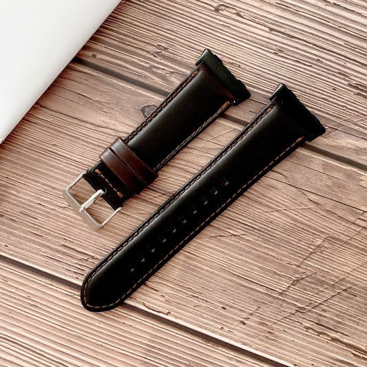 Bracelet de remplacement en cuir véritable à texture Crazy Horse, pour OPPO Watch 41 mm, pour OPPO Watch 46 mm