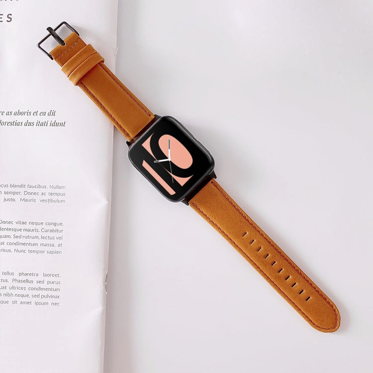 Plain Weave Genuine Leather Replacement Strap Watchband, For OPPO Watch 41mm, For OPPO Watch 46mm