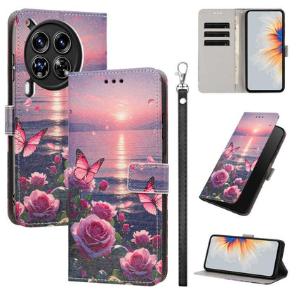 Painted Pattern Vegan Leather Phone Case with Strap, For Tecno Spark 30C, For Tecno Spark Go 1, For Tecno Spark 20 Pro 5G, For Tecno Camon 30 Premier 5G/CL 9, For Tecno Pova 6 Neo, For Tecno Pova 6/Pova 6 Pro, For Tecno Camon 30 Pro, For Tecno Camon 30...