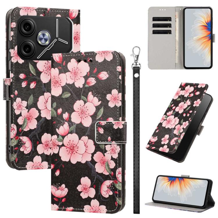 Painted Pattern Vegan Leather Phone Case with Strap, For Tecno Spark 30C, For Tecno Spark Go 1, For Tecno Spark 20 Pro 5G, For Tecno Camon 30 Premier 5G/CL 9, For Tecno Pova 6 Neo, For Tecno Pova 6/Pova 6 Pro, For Tecno Camon 30 Pro, For Tecno Camon 30...