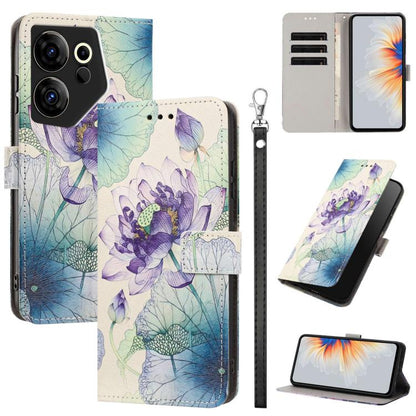 Painted Pattern Vegan Leather Phone Case with Strap, For Tecno Pova 5 4G, For Tecno Camon 20 Premier, For Tecno Camon 20 Pro 5G, For Tecno Camon 20/20 Pro, For Tecno Spark 10/Spark 10C, For Tecno Spark Go 2023, For Tecno Spark 10 Pro/K17 4G