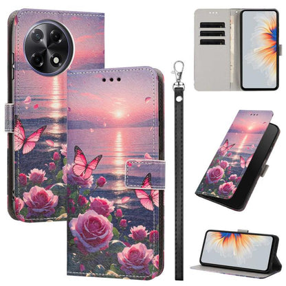 Painted Pattern Vegan Leather Phone Case with Strap, For Tecno Pova 7 Ultra 5G, For Tecno Pova 7 4G, For Tecno Camon 40 Pro, For Tecno Camon 40 Premier, For Tecno Camon 40, For Tecno Camon 40 Pro 5G Global, For Tecno Spark 30C 5G/Pop 9 5G              ...