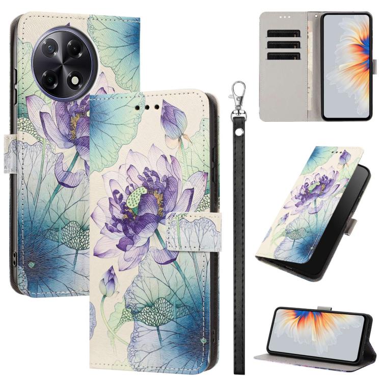 Painted Pattern Vegan Leather Phone Case with Strap, For Tecno Pova 7 Ultra 5G, For Tecno Pova 7 4G, For Tecno Camon 40 Pro, For Tecno Camon 40 Premier, For Tecno Camon 40, For Tecno Camon 40 Pro 5G Global, For Tecno Spark 30C 5G/Pop 9 5G              ...