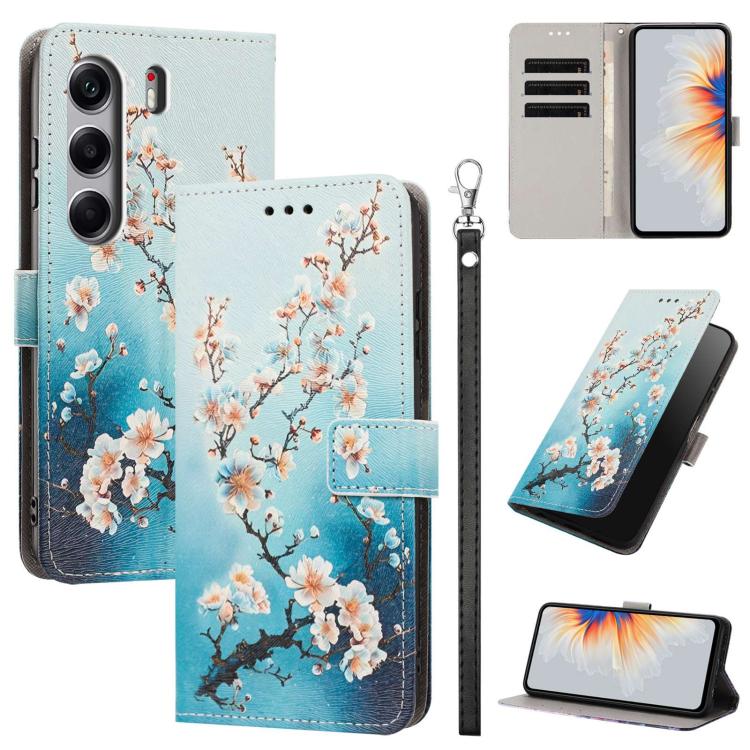Painted Pattern Vegan Leather Phone Case with Strap, For Tecno Pova 7 Ultra 5G, For Tecno Pova 7 4G, For Tecno Camon 40 Pro, For Tecno Camon 40 Premier, For Tecno Camon 40, For Tecno Camon 40 Pro 5G Global, For Tecno Spark 30C 5G/Pop 9 5G              ...
