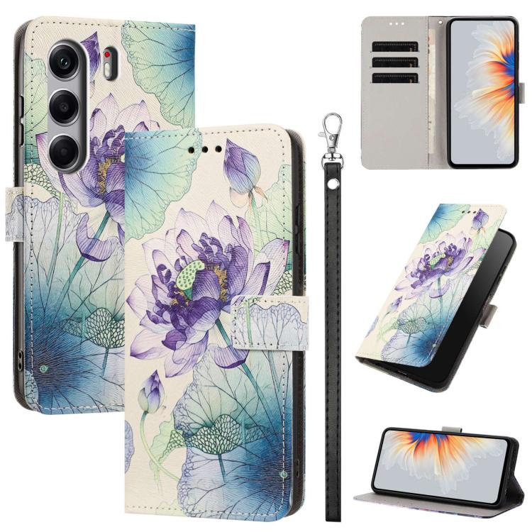 Painted Pattern Vegan Leather Phone Case with Strap, For Tecno Pova 7 Ultra 5G, For Tecno Pova 7 4G, For Tecno Camon 40 Pro, For Tecno Camon 40 Premier, For Tecno Camon 40, For Tecno Camon 40 Pro 5G Global, For Tecno Spark 30C 5G/Pop 9 5G              ...
