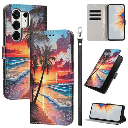 Painted Pattern Vegan Leather Phone Case with Strap, For Tecno Spark 50 5G, For Tecno Spark 50 4G/KN4, For Tecno Camon 50 Pro 4G, For Tecno Camon 50 4G/CN5, For Tecno Spark Go 3, For Tecno Spark Slim, For Tecno Spark 40C, For Tecno Pova 7 Pro 5G       ...