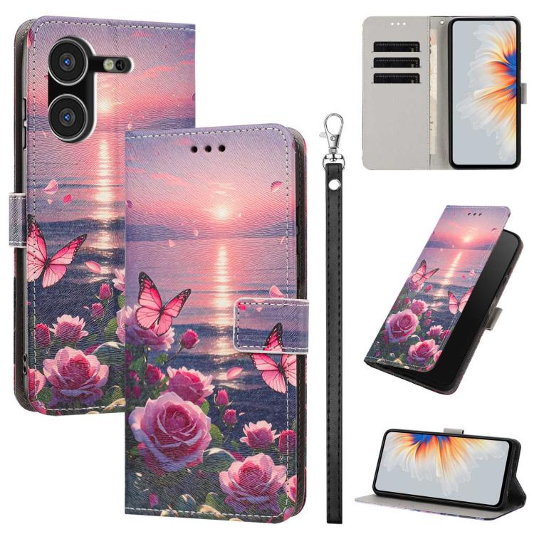 Painted Pattern Vegan Leather Phone Case with Strap, For Tecno Pova 5 4G, For Tecno Camon 20 Premier, For Tecno Camon 20 Pro 5G, For Tecno Camon 20/20 Pro, For Tecno Spark 10/Spark 10C, For Tecno Spark Go 2023, For Tecno Spark 10 Pro/K17 4G