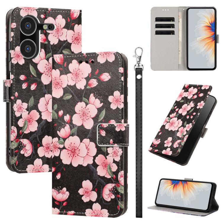 Painted Pattern Vegan Leather Phone Case with Strap, For Tecno Pova 5 4G, For Tecno Camon 20 Premier, For Tecno Camon 20 Pro 5G, For Tecno Camon 20/20 Pro, For Tecno Spark 10/Spark 10C, For Tecno Spark Go 2023, For Tecno Spark 10 Pro/K17 4G