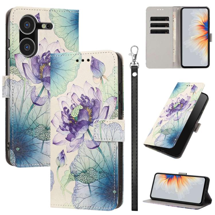 Painted Pattern Vegan Leather Phone Case with Strap, For Tecno Pova 5 4G, For Tecno Camon 20 Premier, For Tecno Camon 20 Pro 5G, For Tecno Camon 20/20 Pro, For Tecno Spark 10/Spark 10C, For Tecno Spark Go 2023, For Tecno Spark 10 Pro/K17 4G