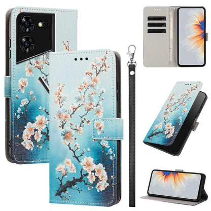 Painted Pattern Vegan Leather Phone Case with Strap, For Tecno Spark 30C, For Tecno Spark Go 1, For Tecno Spark 20 Pro 5G, For Tecno Camon 30 Premier 5G/CL 9, For Tecno Pova 6 Neo, For Tecno Pova 6/Pova 6 Pro, For Tecno Camon 30 Pro, For Tecno Camon 30...