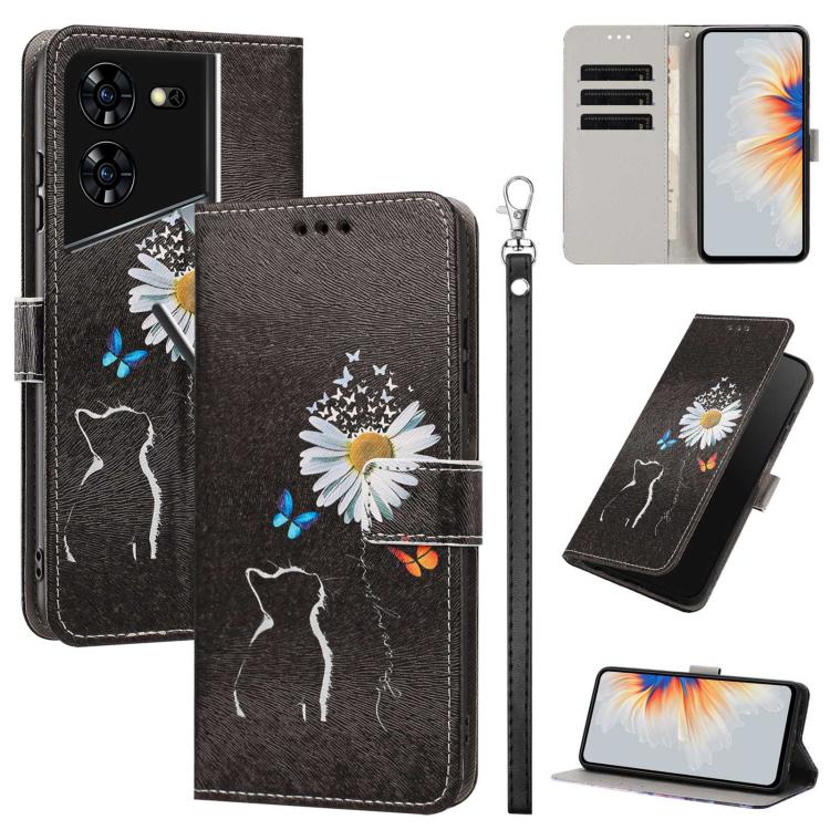 Painted Pattern Vegan Leather Phone Case with Strap, For Tecno Spark 30C, For Tecno Spark Go 1, For Tecno Spark 20 Pro 5G, For Tecno Camon 30 Premier 5G/CL 9, For Tecno Pova 6 Neo, For Tecno Pova 6/Pova 6 Pro, For Tecno Camon 30 Pro, For Tecno Camon 30...
