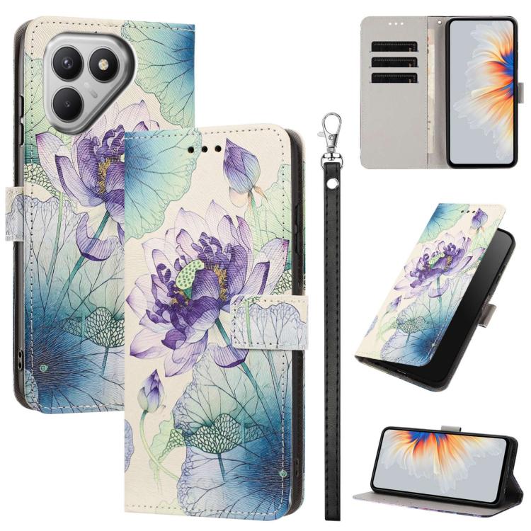 Painted Pattern Vegan Leather Phone Case with Strap, For Tecno Pova 7 Ultra 5G, For Tecno Pova 7 4G, For Tecno Camon 40 Pro, For Tecno Camon 40 Premier, For Tecno Camon 40, For Tecno Camon 40 Pro 5G Global, For Tecno Spark 30C 5G/Pop 9 5G              ...
