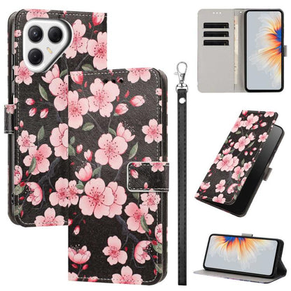 Painted Pattern Vegan Leather Phone Case with Strap, For Tecno Spark 50 5G, For Tecno Spark 50 4G/KN4, For Tecno Camon 50 Pro 4G, For Tecno Camon 50 4G/CN5, For Tecno Spark Go 3, For Tecno Spark Slim, For Tecno Spark 40C, For Tecno Pova 7 Pro 5G       ...