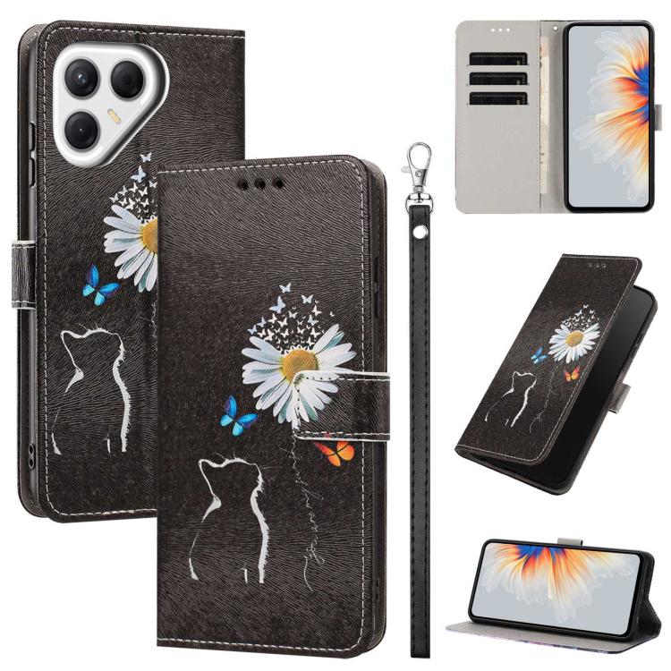 Painted Pattern Vegan Leather Phone Case with Strap, For Tecno Spark 50 5G, For Tecno Spark 50 4G/KN4, For Tecno Camon 50 Pro 4G, For Tecno Camon 50 4G/CN5, For Tecno Spark Go 3, For Tecno Spark Slim, For Tecno Spark 40C, For Tecno Pova 7 Pro 5G       ...