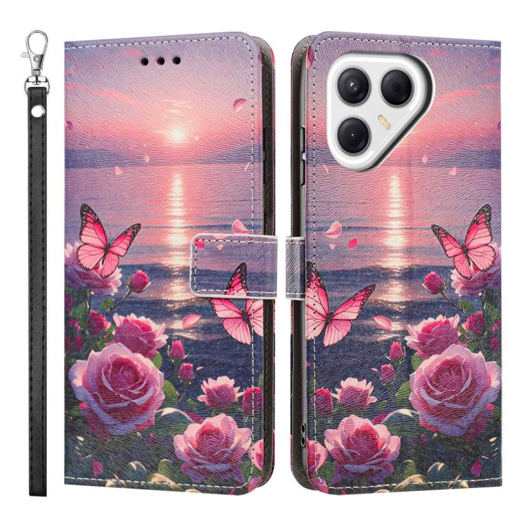 Painted Pattern Vegan Leather Phone Case with Strap, For Tecno Pova 7 Ultra 5G, For Tecno Pova 7 4G, For Tecno Camon 40 Pro, For Tecno Camon 40 Premier, For Tecno Camon 40, For Tecno Camon 40 Pro 5G Global, For Tecno Spark 30C 5G/Pop 9 5G              ...