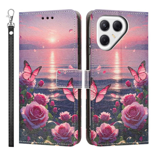 Painted Pattern Vegan Leather Phone Case with Strap, For Tecno Pova 7 Ultra 5G, For Tecno Pova 7 4G, For Tecno Camon 40 Pro, For Tecno Camon 40 Premier, For Tecno Camon 40, For Tecno Camon 40 Pro 5G Global, For Tecno Spark 30C 5G/Pop 9 5G              ...