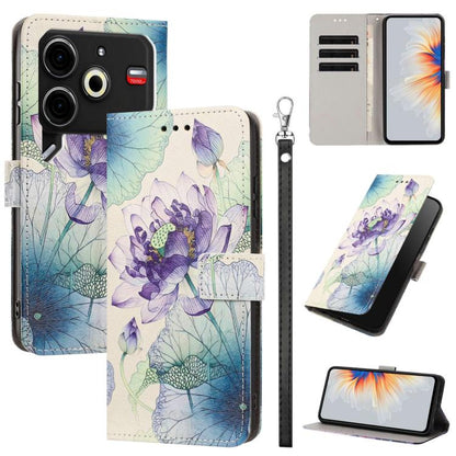 Painted Pattern Vegan Leather Phone Case with Strap, For Tecno Spark 30C, For Tecno Spark Go 1, For Tecno Spark 20 Pro 5G, For Tecno Camon 30 Premier 5G/CL 9, For Tecno Pova 6 Neo, For Tecno Pova 6/Pova 6 Pro, For Tecno Camon 30 Pro, For Tecno Camon 30...
