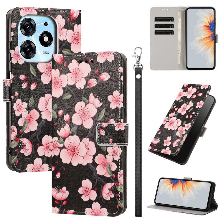 Painted Pattern Vegan Leather Phone Case with Strap, For Tecno Pova 5 4G, For Tecno Camon 20 Premier, For Tecno Camon 20 Pro 5G, For Tecno Camon 20/20 Pro, For Tecno Spark 10/Spark 10C, For Tecno Spark Go 2023, For Tecno Spark 10 Pro/K17 4G